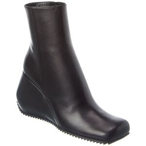 Sergio Rossi Leather Wedge Boot, Black